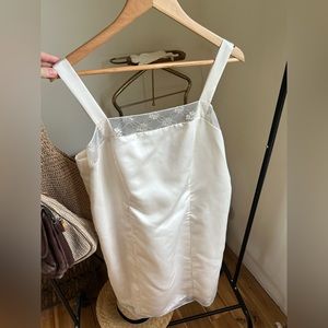 Plus size white formal dress.